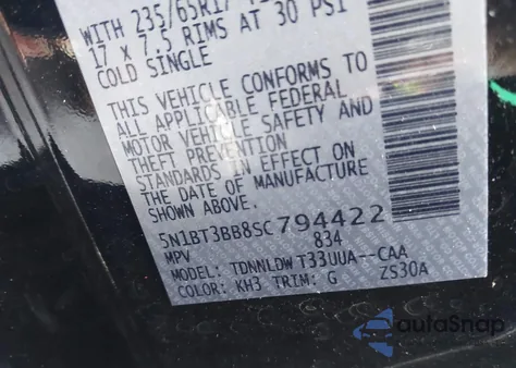 2025 Nissan Rogue Rock Creek из США, поврежденный, VIN 5N1BT3BB8SC794422